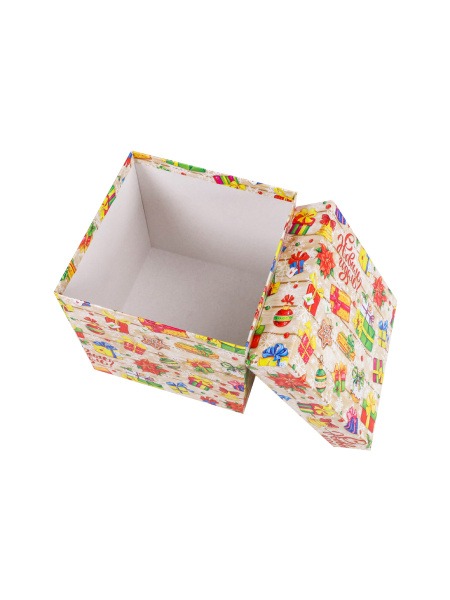 Коробка подарочная Miland 'Новогодние подарки', 28х28х18 см., квадратная (Серия 5в1), картон, 1826