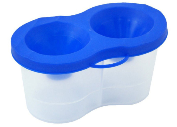 Стакан непроливайка Пчелка двойной, прозрачный, с держателем для кистей, СН-3