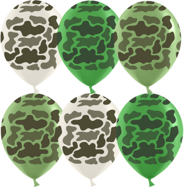 Шар (12';30 см), Камуфляж (ассорти, пастель), (25 шт;уп), 612943