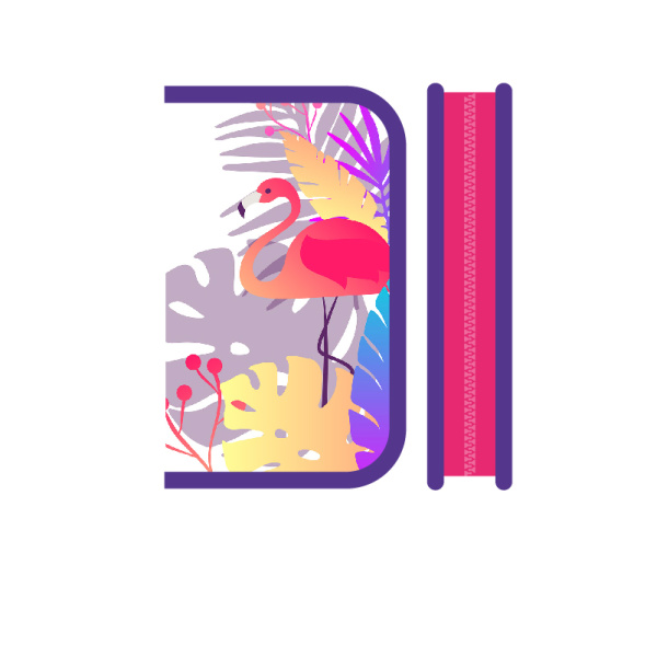 Пенал 1 секция Пчёлка , 'ЯРКИЙ ФЛАМИНГО', ПО-401