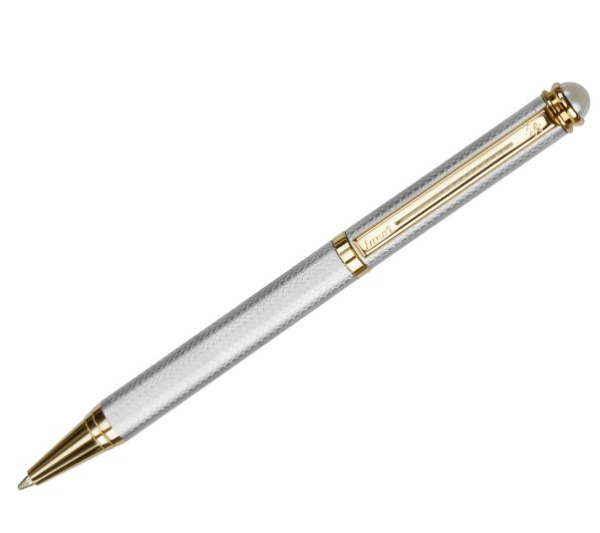 Ручка шариковая Luxor.Ellan синяя, 1,0 мм, корпус серебро;золото, поворотный механизм, 210026