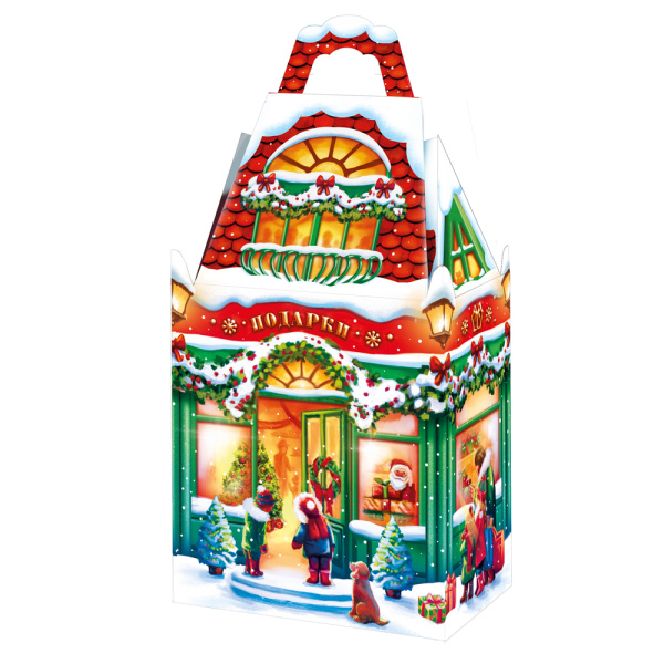 Новогодняя упаковка 'Подарки-Сувениры', 1000 гр, картонная подарочная коробка, 15010672