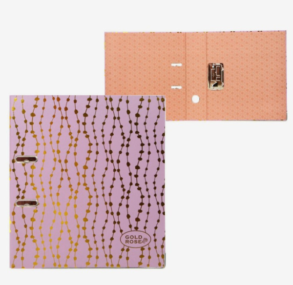 Папка регистратор , А4 , 'deVENTE. Gold Rose.Dots' , 75 мм , матовая ламинация, 3091903