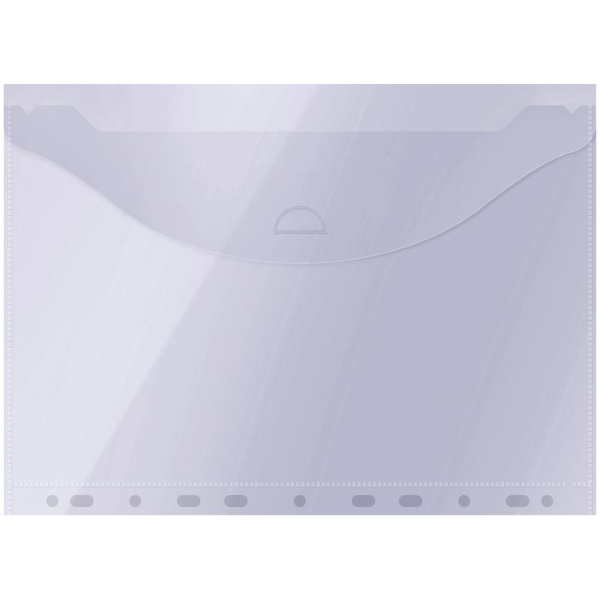 Папка-конверт с перфорацией А4 , 150 мкм , прозрачная, (1;шт), 267527