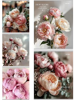 Тетрадь КЛЕТКА 48л. НЕЖНЫЕ ПИОНЫ - 3 48-9752