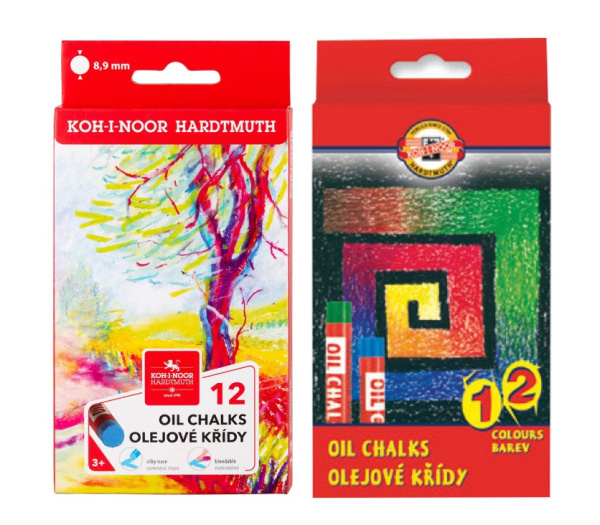 Пастель масляная Koh-I-Noor '8312', 12 цветов, картон. упаковка, 8312012001KS ; 8312012010KS